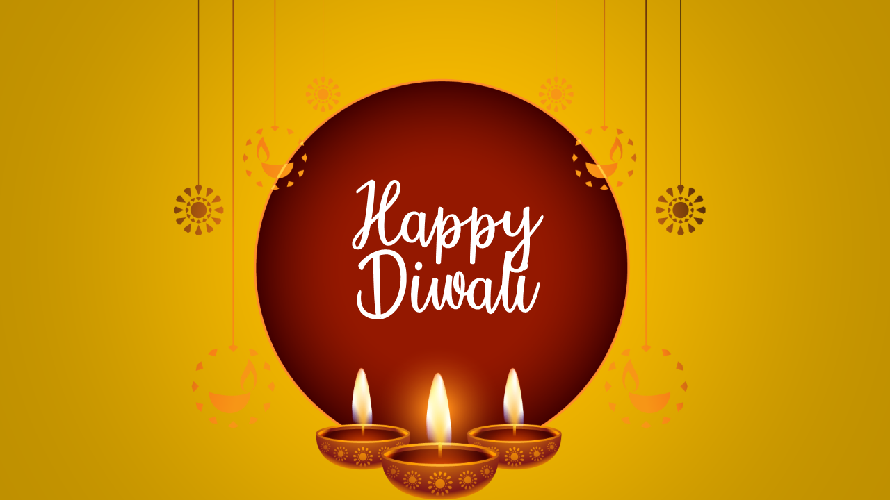 Attractive Diwali PPT Templates With Lamps